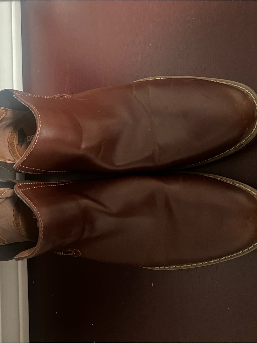 Deer Stags Boys Zane Chelsea Boots Redwood Brown Size 7M Dress Comfort